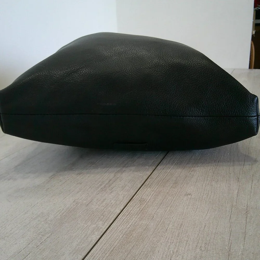 Vince Camuto Black Leather Cayra Minimalist hobo bag - Picture 4 of 9